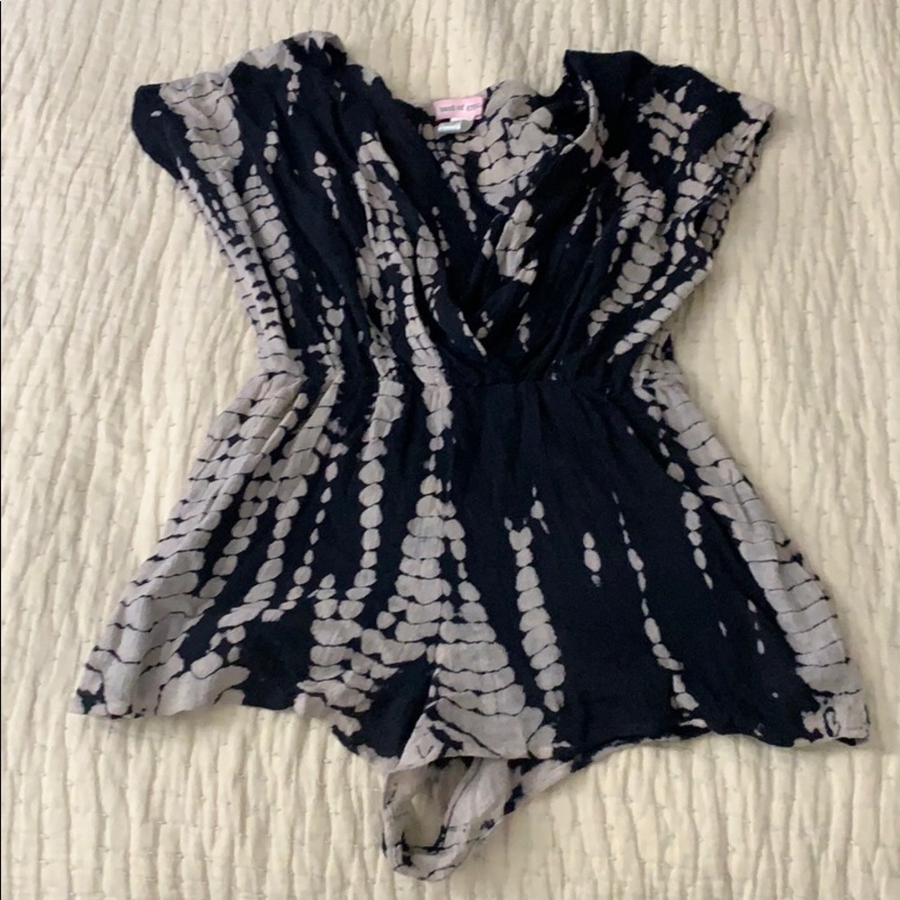 Black and White Deep V Romper